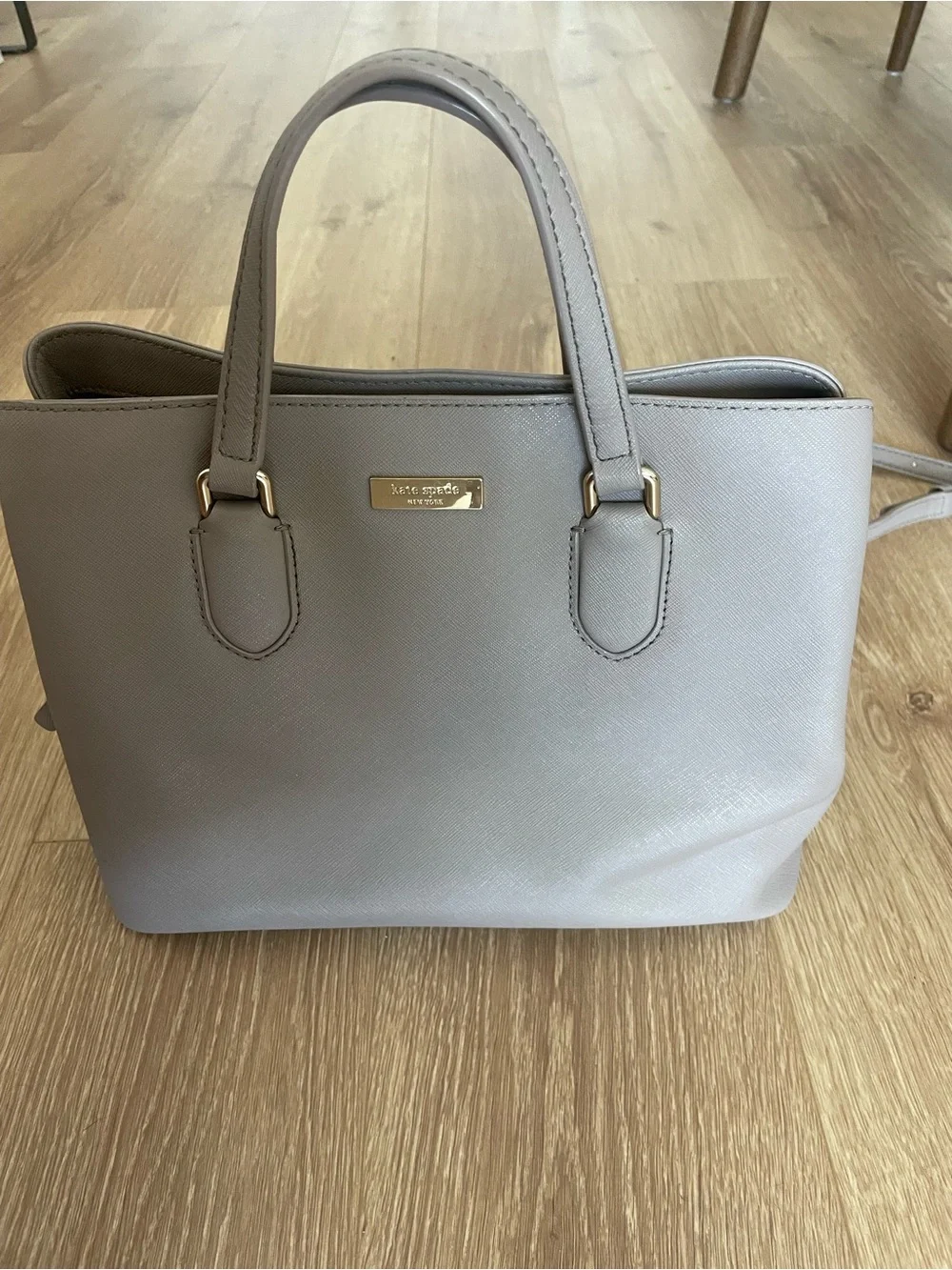 kate spade Light Taupe Structured Medium Tote with Removable Strap